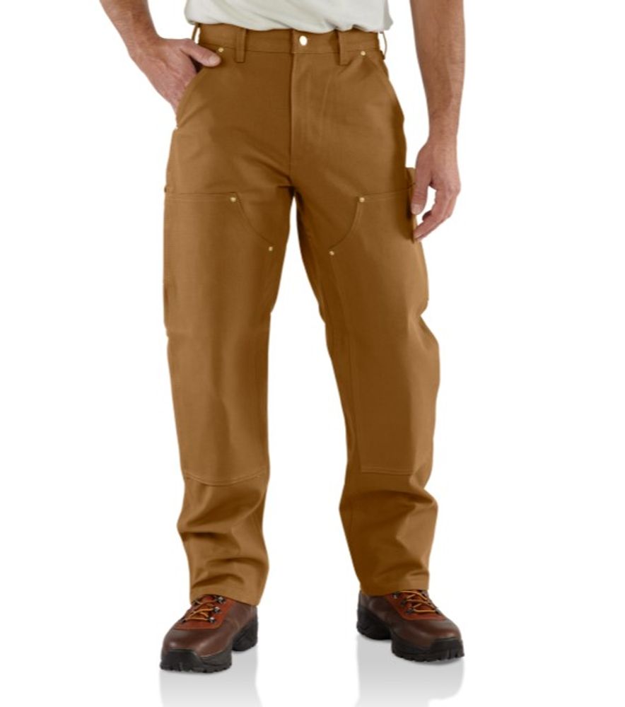 Carhartt, Men's Carhartt Brown Loose Fit Firm Duck Double-Front Utility Work Pants, 106679-BRN