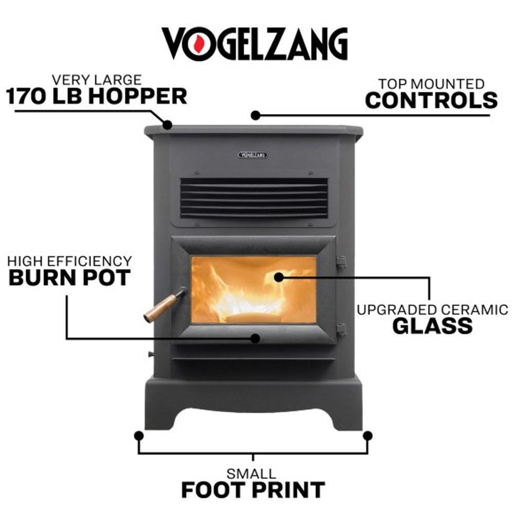 United States Stove Co, Vogelzang Large Pellet Stove, VG5722-W
