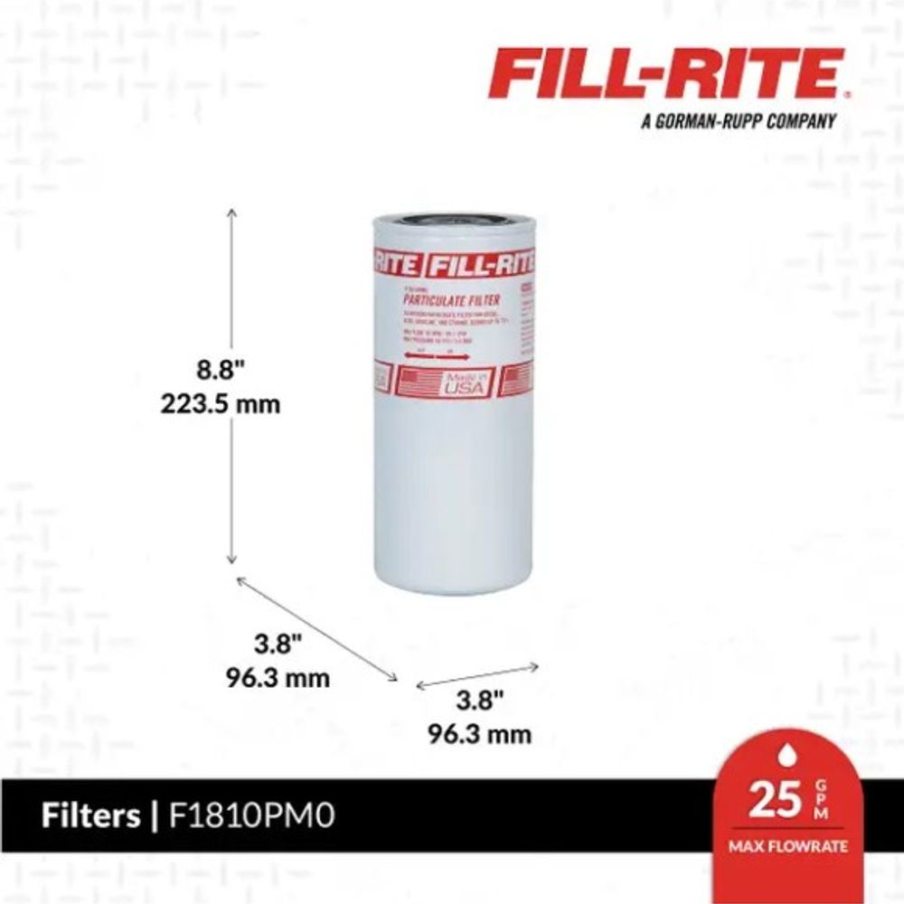 FILL-RITE, 10 Micron Particulate Filter 1" - 12 UNF