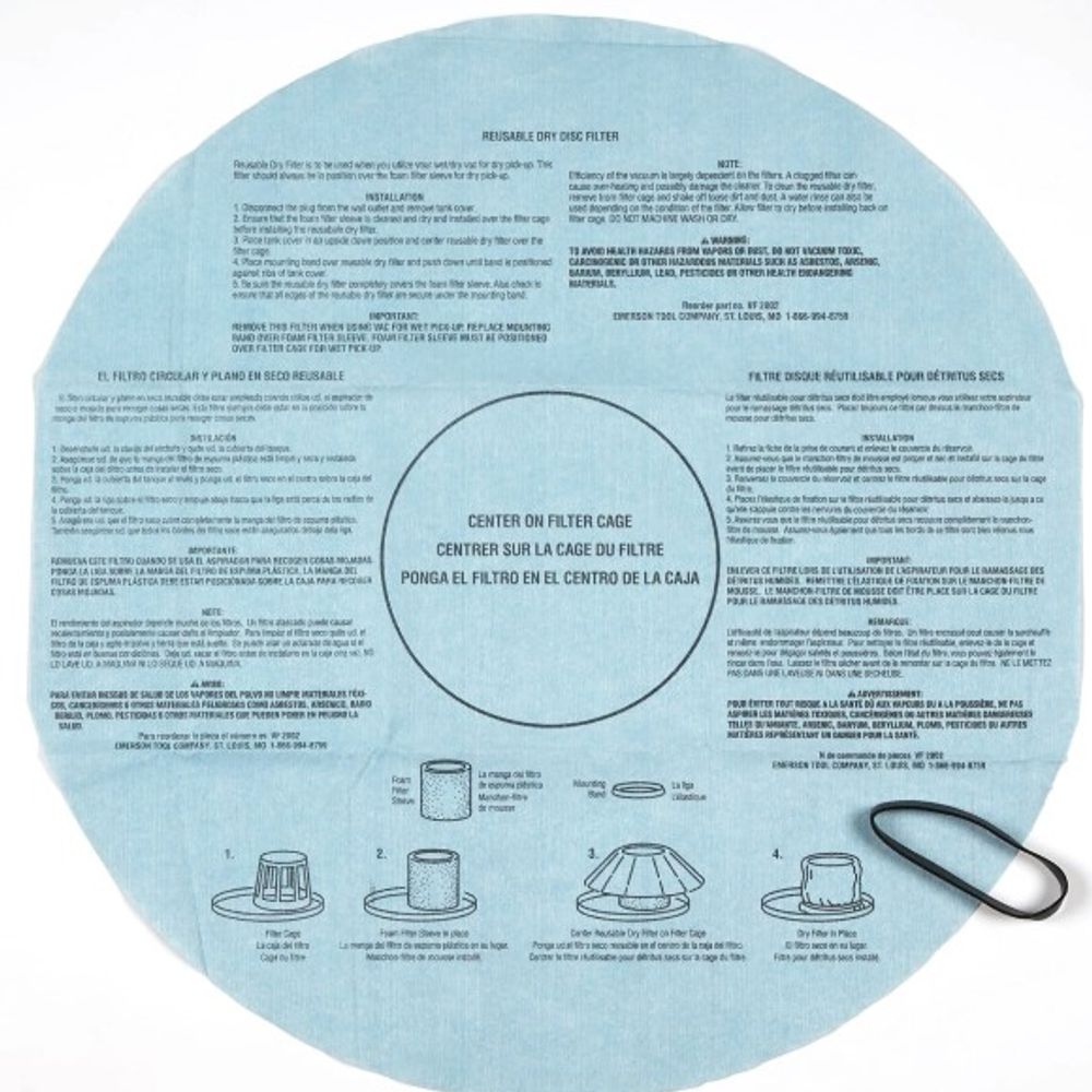 Craftsman, Wet/Dry Vacuum Reusable Dry Filter for Shop Vacuums, 3 pk