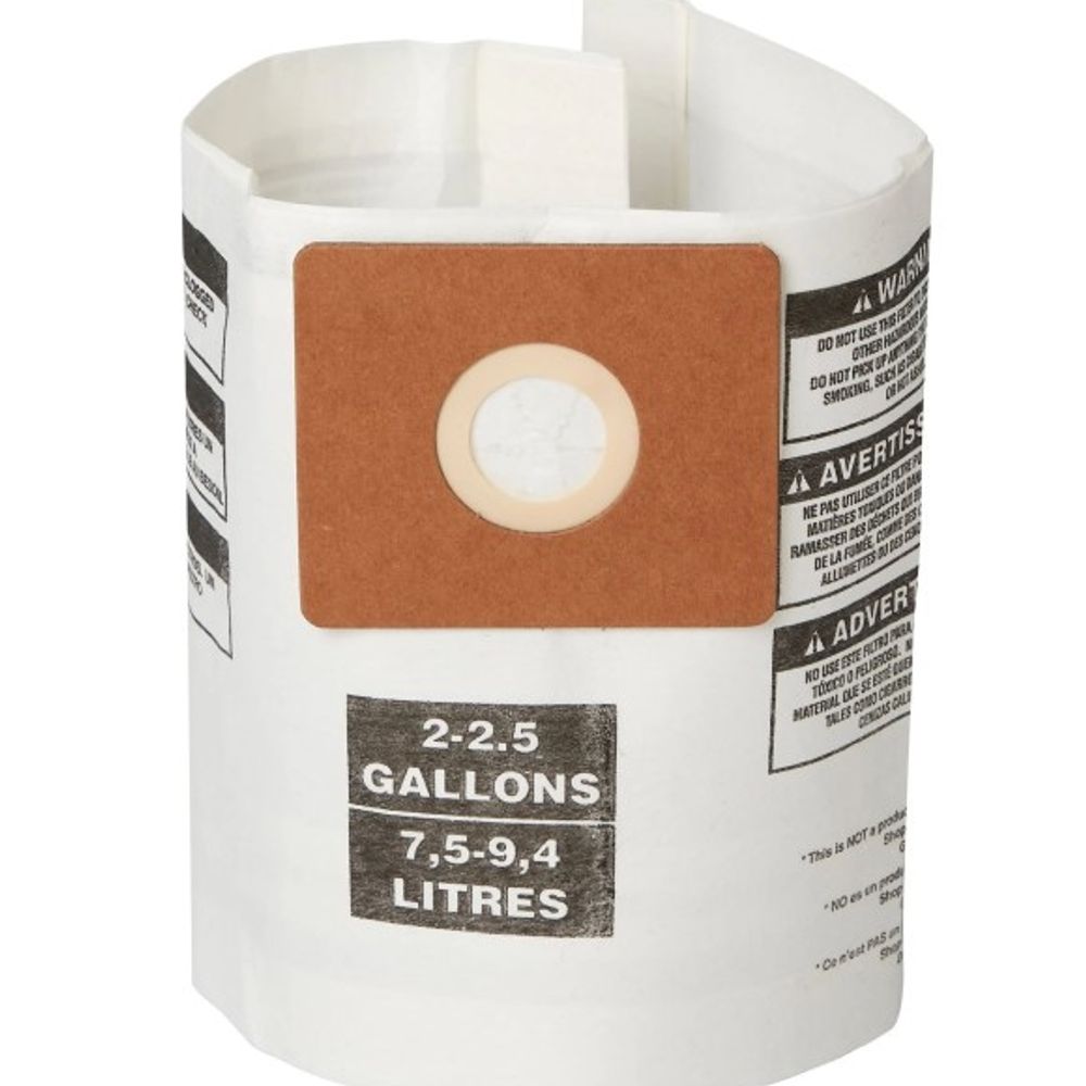 Craftsman, Wet/Dry Vacuum Dust Collection Bag for 2-2.5 Gallon Shop Vacuums, 3 pk