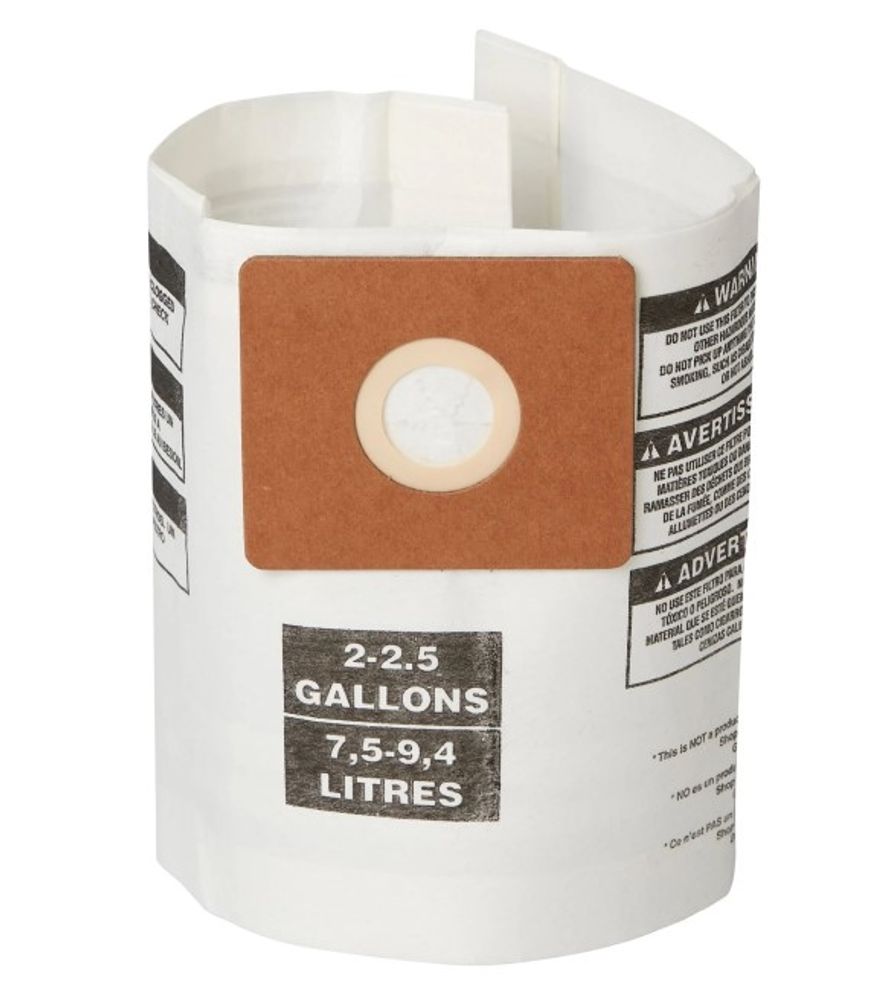 Craftsman, Wet/Dry Vacuum Dust Collection Bag for 2-2.5 Gallon Shop Vacuums, 3 pk