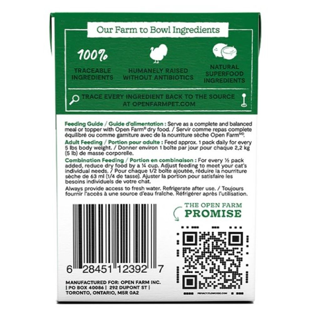 Open Farm, Homestead Turkey Rustic Blend Wet Cat Food, 5.5 oz