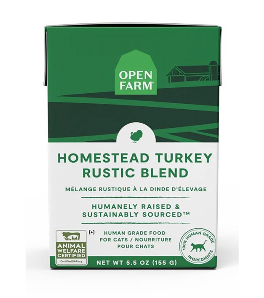 Open Farm, Homestead Turkey Rustic Blend Wet Cat Food, 5.5 oz