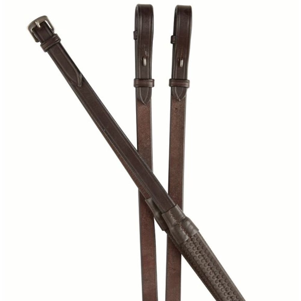 Weatherbeeta, Collegiate Brown Rubber Reins IV, 5/8"x 54"