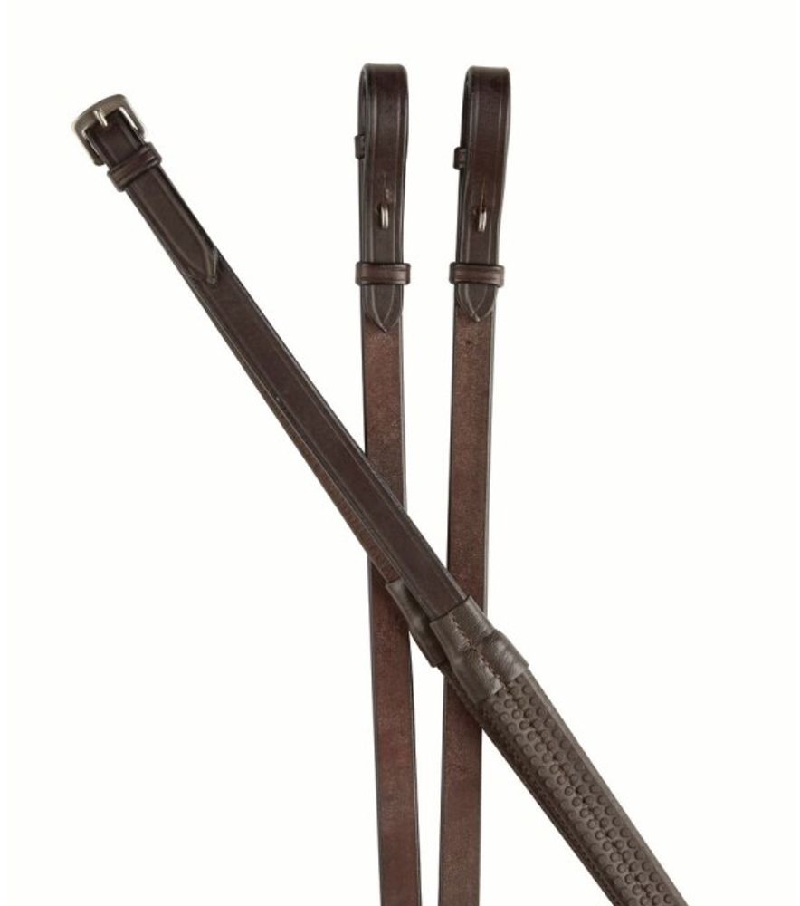 Weatherbeeta, Collegiate Brown Rubber Reins IV, 5/8"x 54"