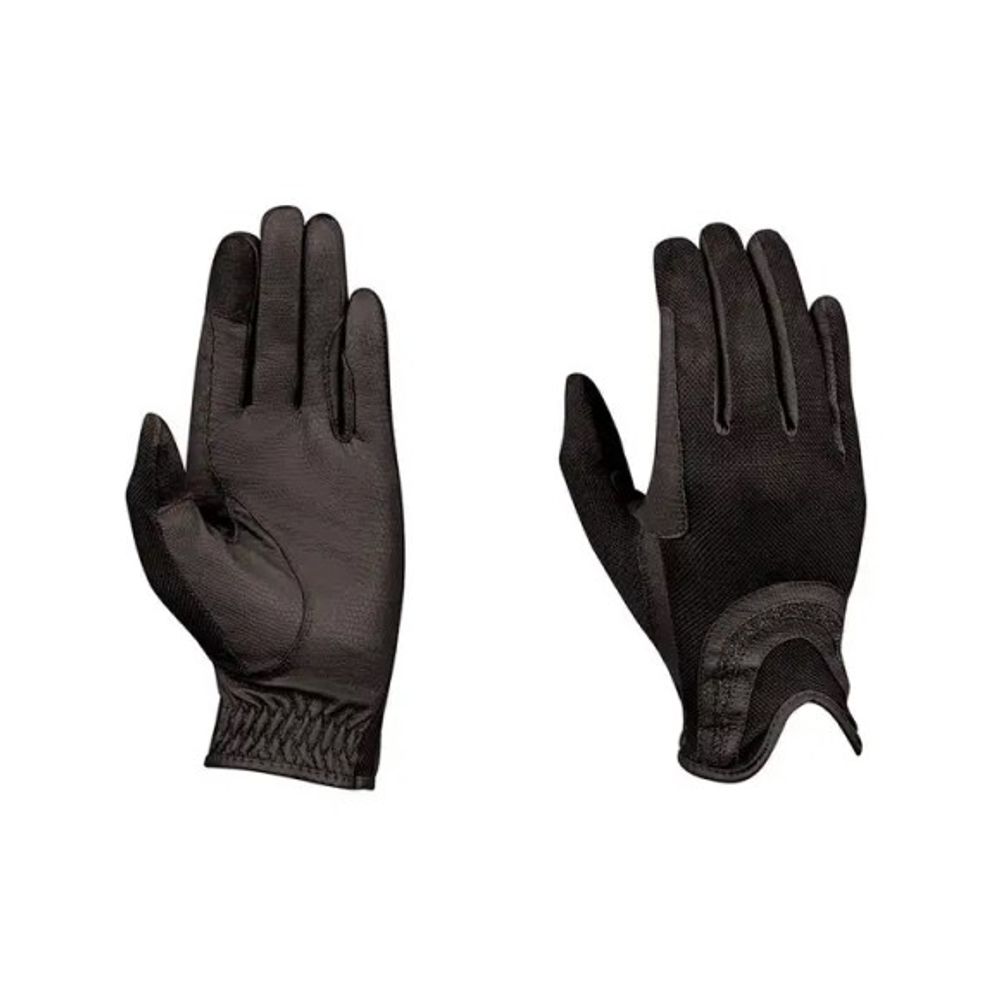 Weatherbeeta, Dublin Black Pull On Glitter Mesh Back Riding Gloves 