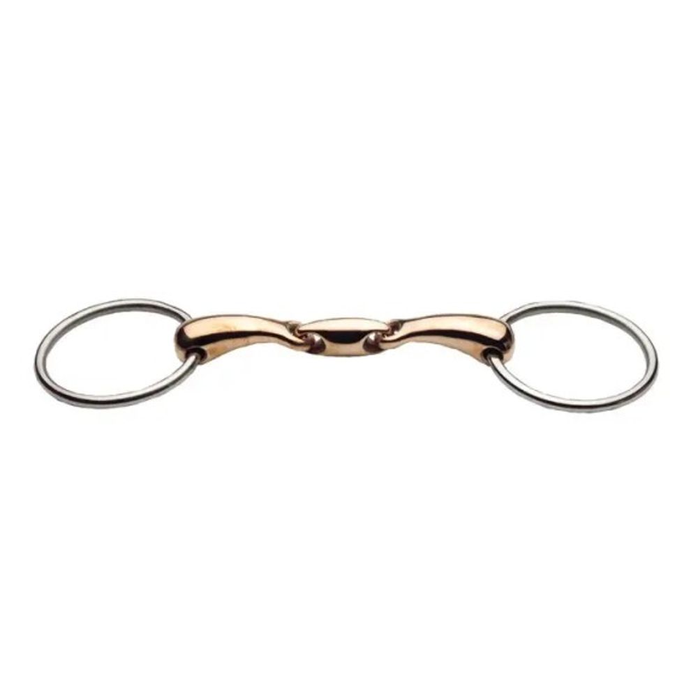 Korsteel, JP Stainless Steel Copper Mouth Oval Link Loose Ring Snaffle Bit 