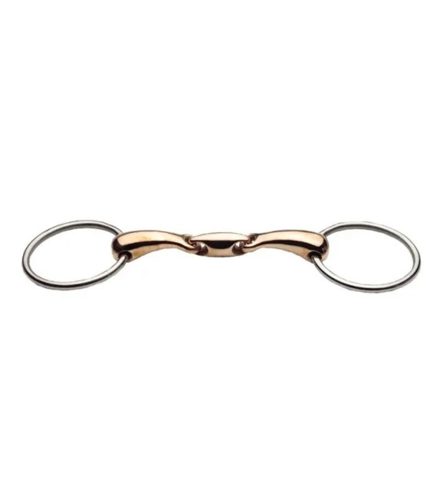 Korsteel, JP Stainless Steel Copper Mouth Oval Link Loose Ring Snaffle Bit