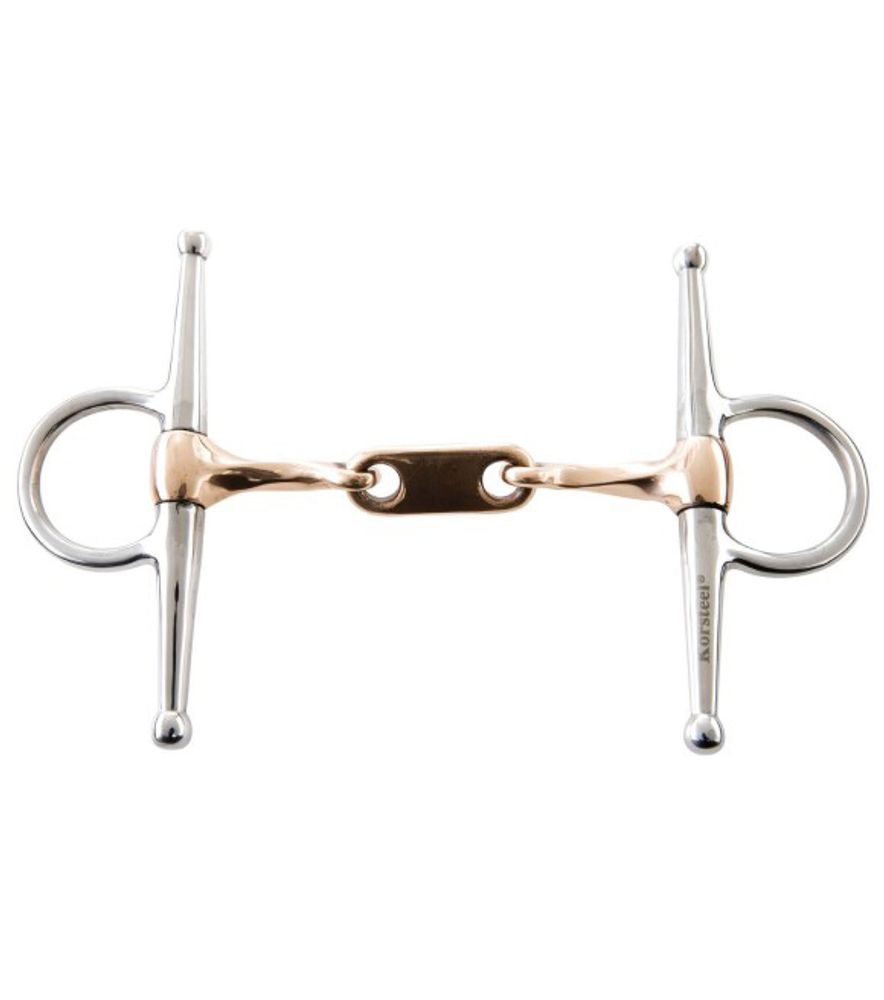 Korsteel, 5" Stainless Steel Twisted Copper Mouth Dr Bristol Full Cheek Bit