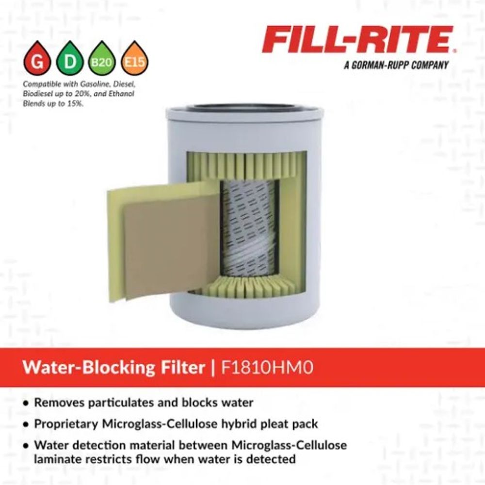 FILL-RITE, 10 Micron Hydrosorb Filter, 1" - 12 UNF