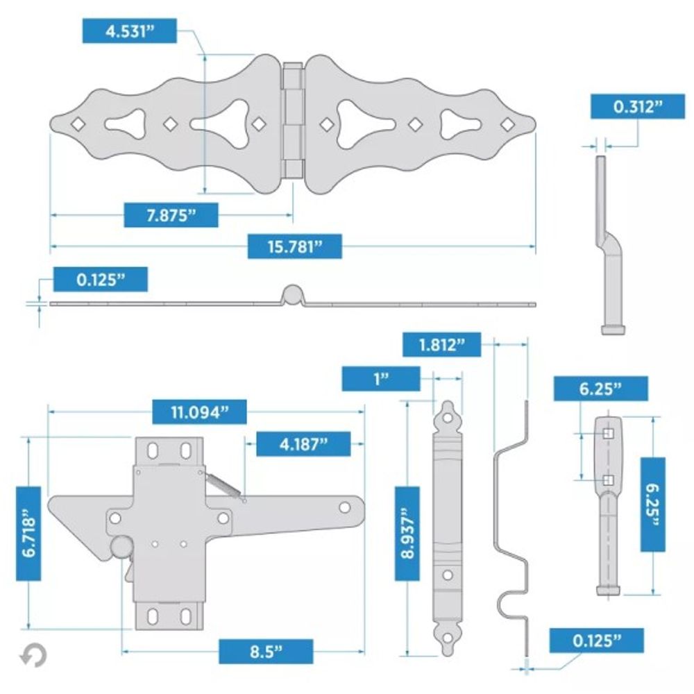 National Hardware, 8" Black Gate Kit
