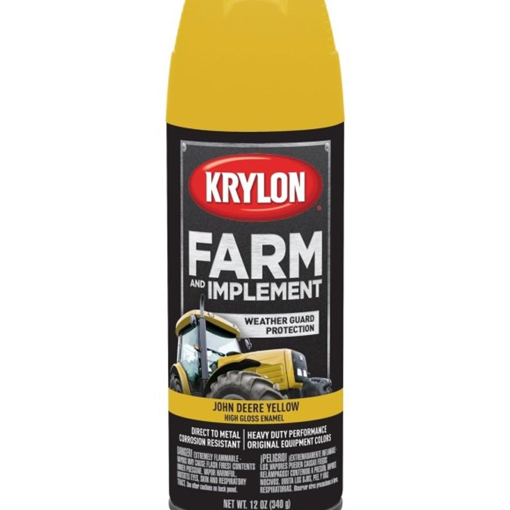 KRYLON, Farm & Implement John Deere Yellow High Gloss Spray Enamel Paint, 12 oz