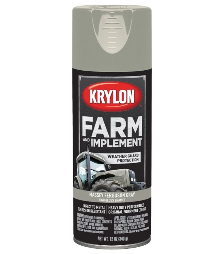 KRYLON, Farm & Implement Massey Ferguson Gray High Gloss Spray Enamel Paint, 12 oz