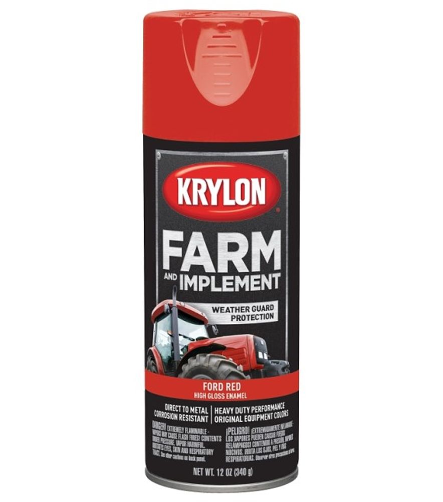 KRYLON, Farm & Implement Ford Red High Gloss Spray Enamel Paint, 12 oz