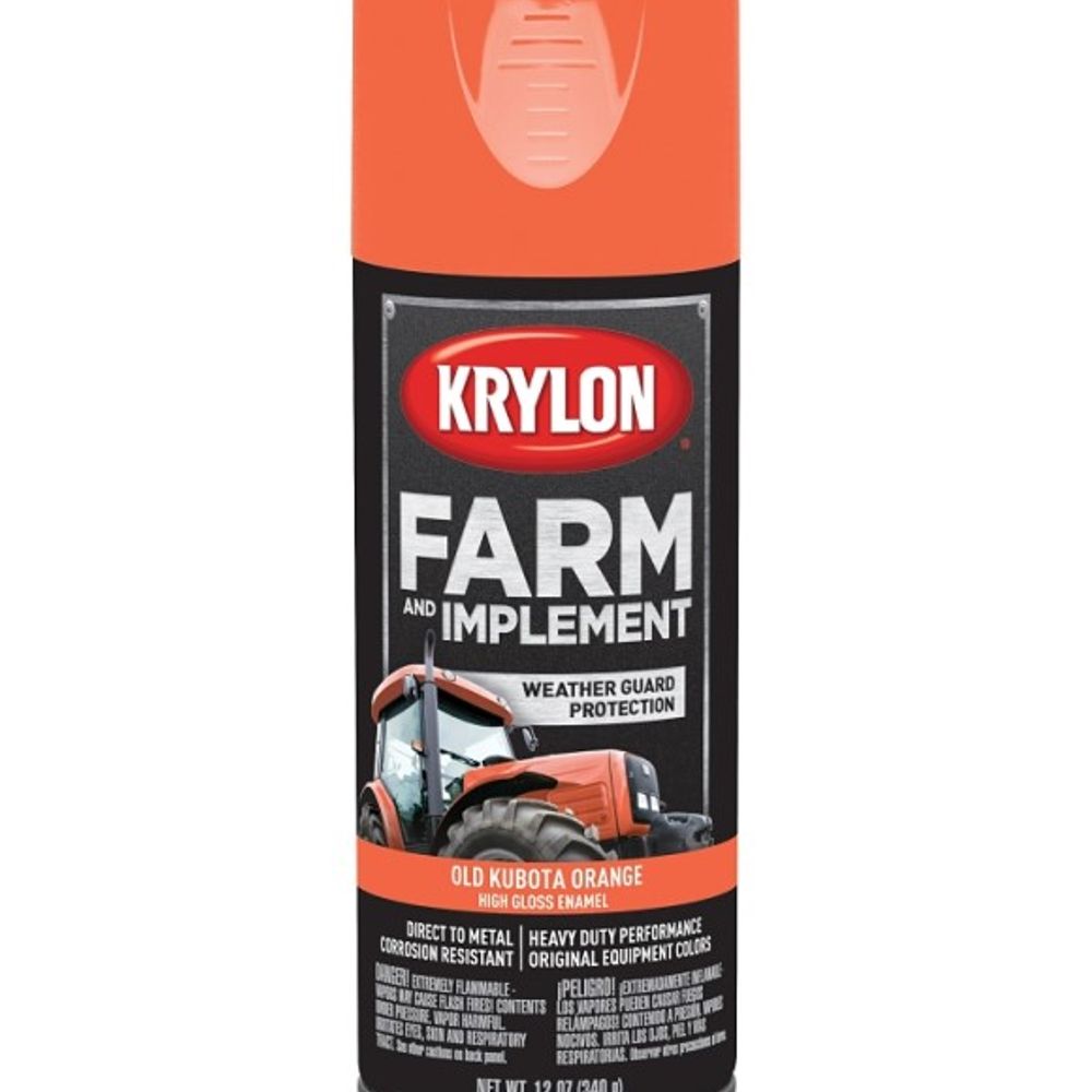 KRYLON, Farm & Implement Old Kubota Orange High Gloss Spray Enamel Paint, 12 oz