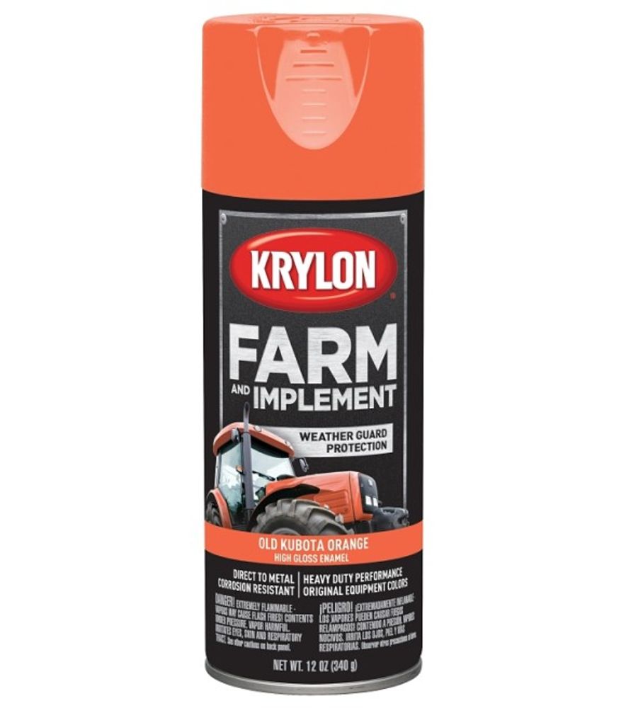 KRYLON, Farm & Implement Old Kubota Orange High Gloss Spray Enamel Paint, 12 oz