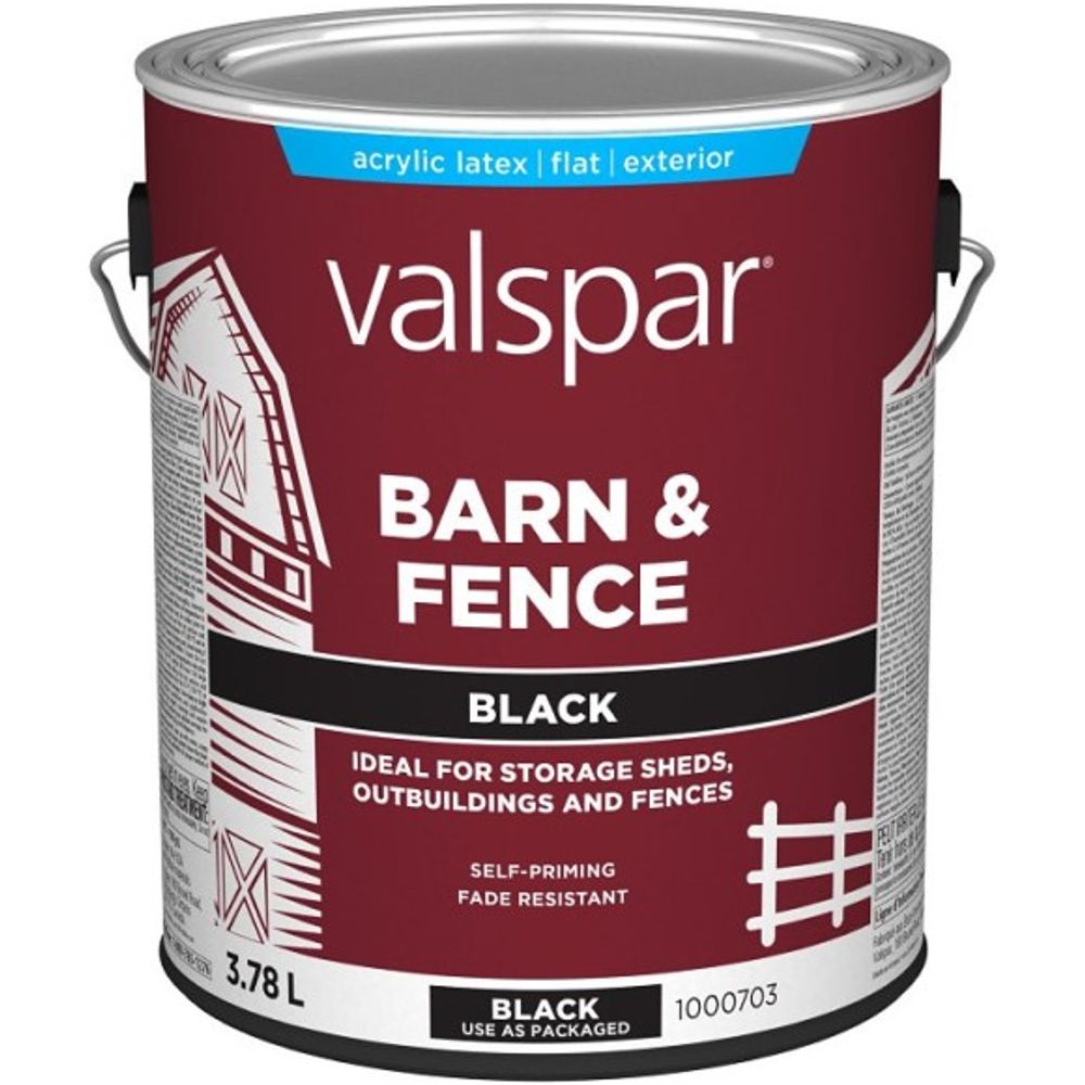 Valspar, Black Barn & Fence Oil Exterior Paint, 1 gal