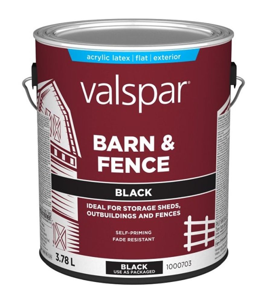 Valspar, Black Barn & Fence Oil Exterior Paint, 1 gal