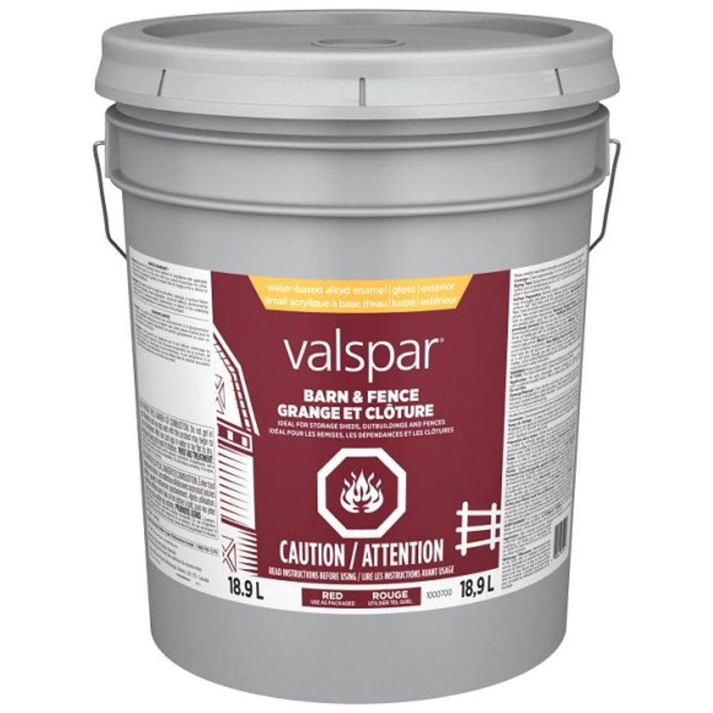 Valspar, Red Barn & Fence Water-Based Exterior Paint, 5 gal