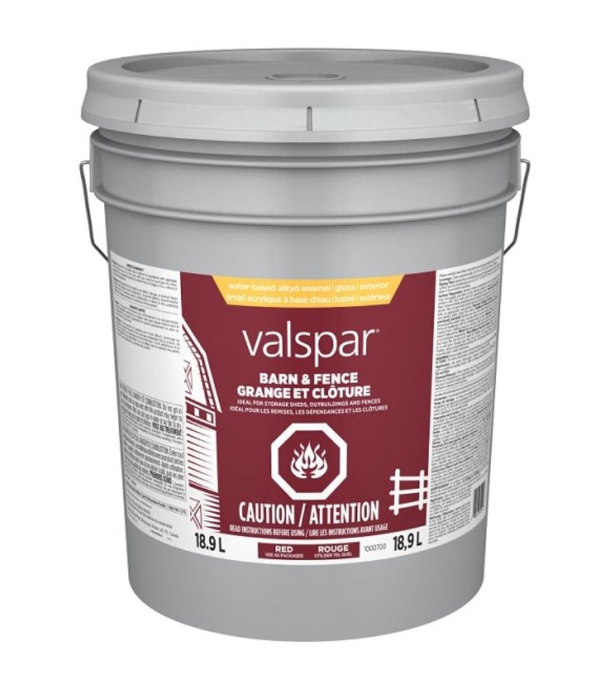 Valspar, Red Barn & Fence Water-Based Exterior Paint, 5 gal