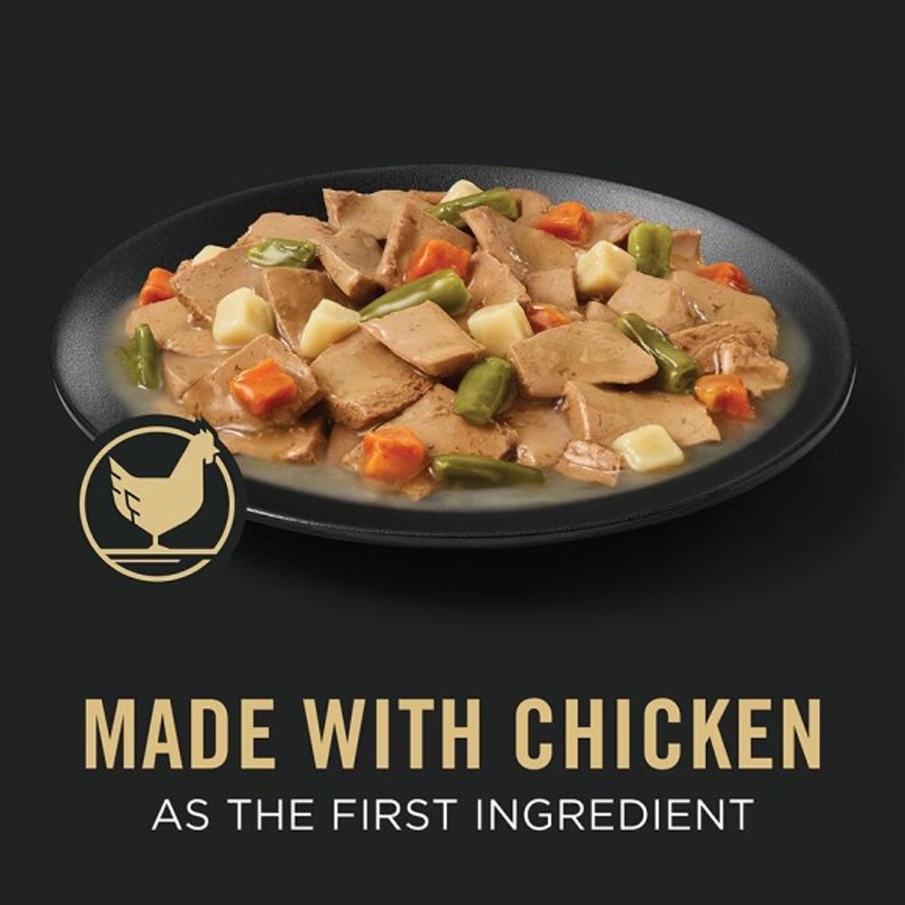 Purina Pro Plan, Complete Essentials Adult Chicken & Vegetables Entree Slices in Gravy Wet Dog Food, 13 oz