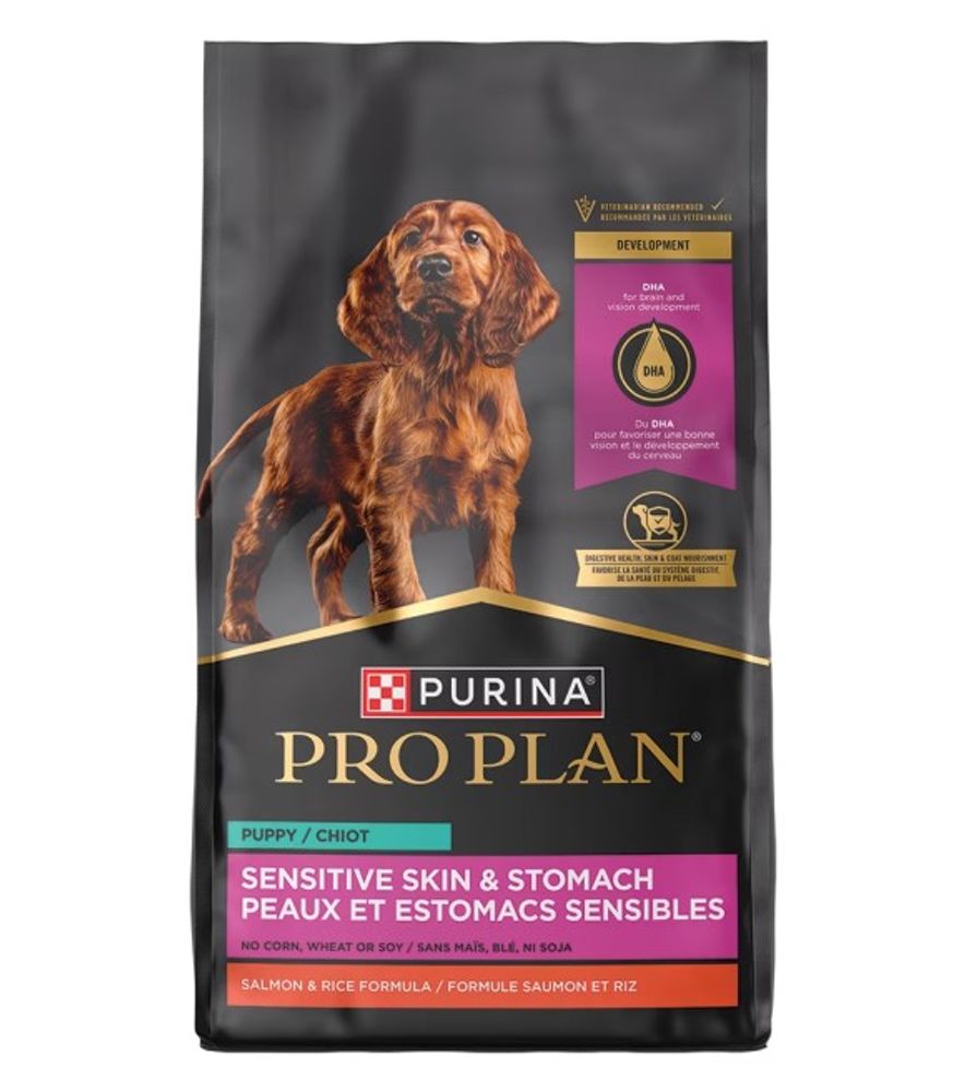 Purina Pro Plan, Puppy Sensitive Skin & Stomach Salmon & Rice Formula Dog Food, 24 lb