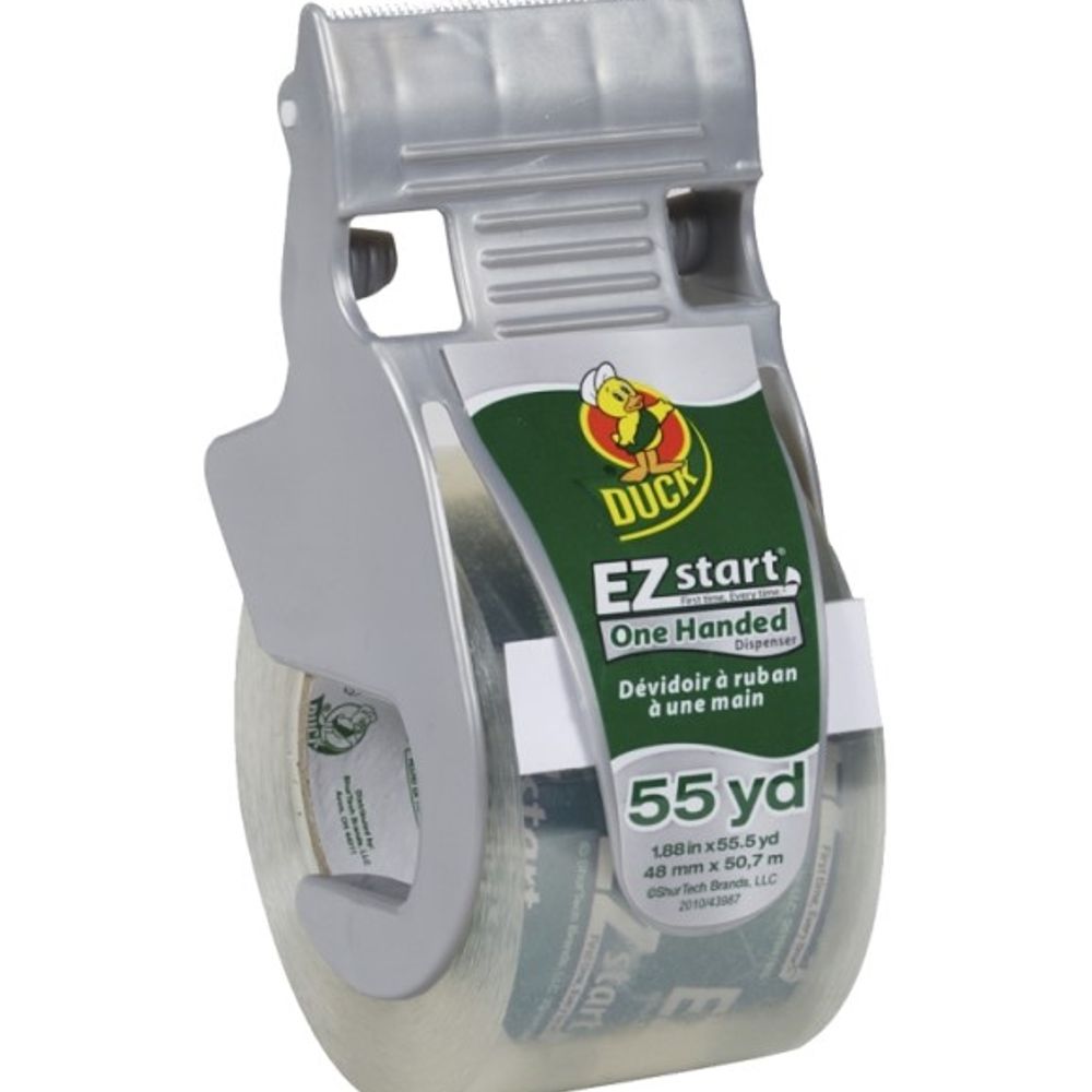 Duck, 1.88 in x 55 yd Clear EZ Start One Handed Packaging Tape 