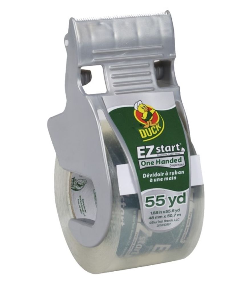Duck, 1.88 in x 55 yd Clear EZ Start One Handed Packaging Tape