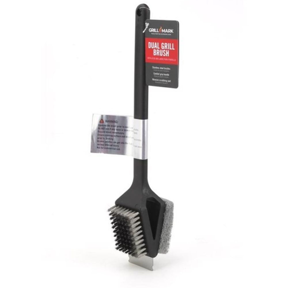 Grill Mark, Dual Grill Brush with Scraper