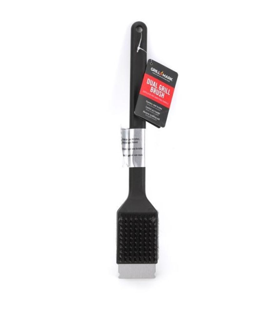 Grill Mark, Dual Grill Brush with Scraper