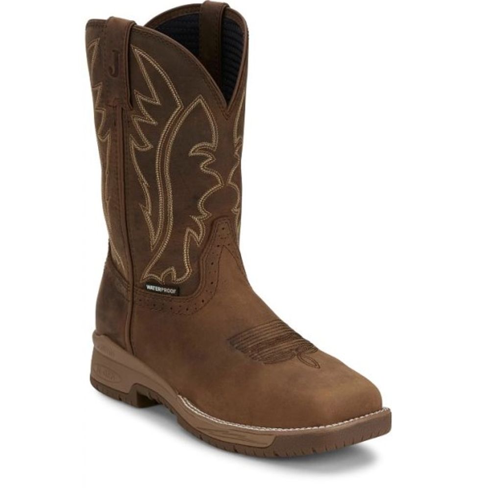 Justin, Men's Brown Nitread 11" Waterproof Boot
