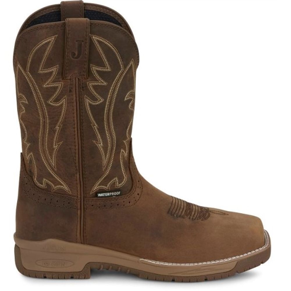 Justin, Men's Brown Nitread 11" Waterproof Boot