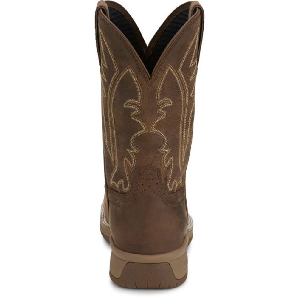 Justin, Men's Brown Nitread 11" Waterproof Boot