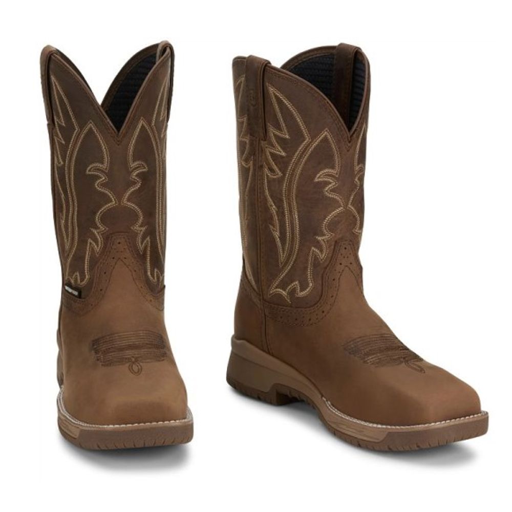 Justin, Men's Brown Nitread 11" Waterproof Boot