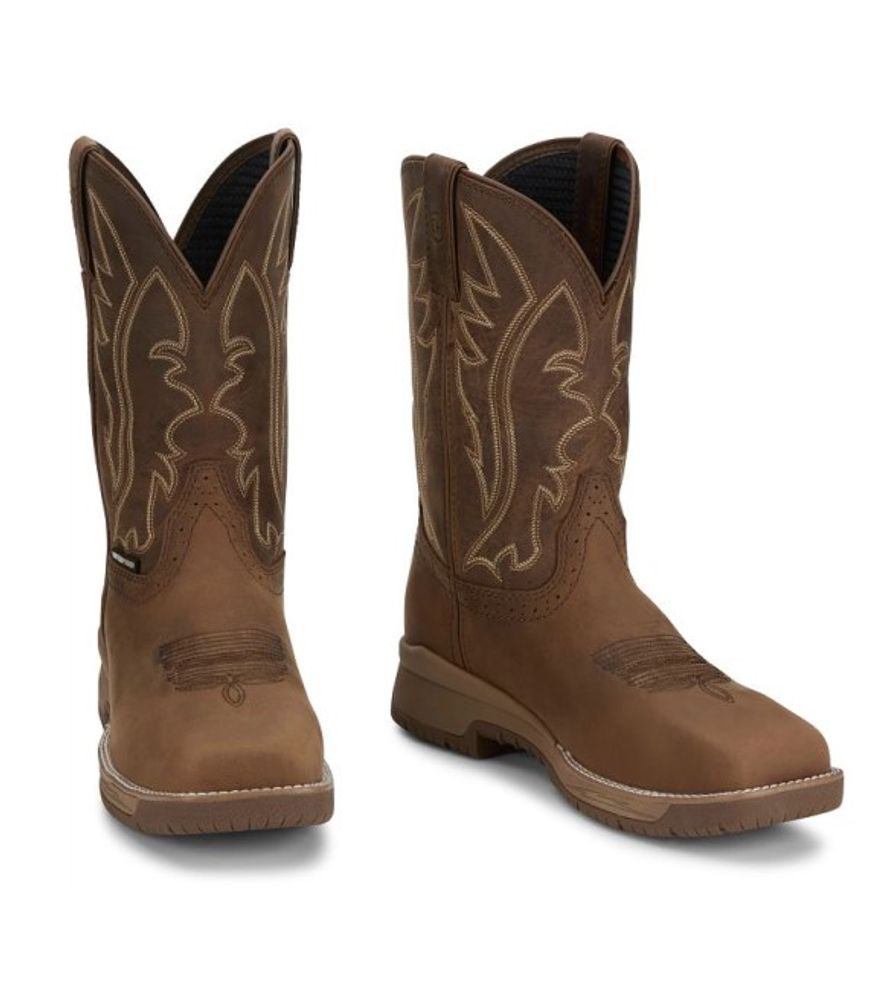 Justin, Men's Brown Nitread 11" Waterproof Boot