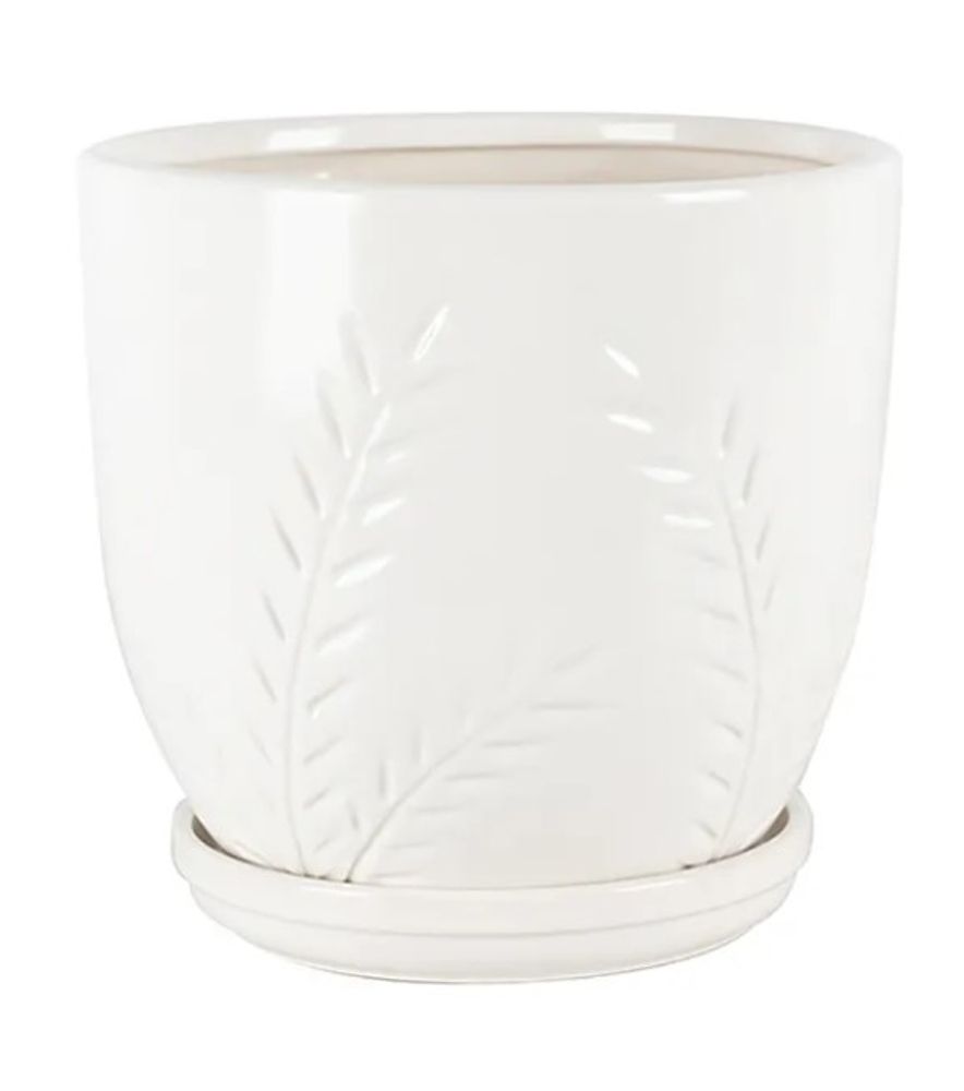 Border Concepts, White Kora Planter