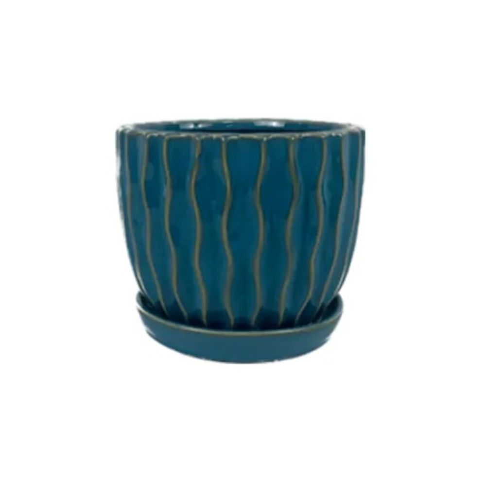 Border Concepts, Turquoise Groovy Pot Planter