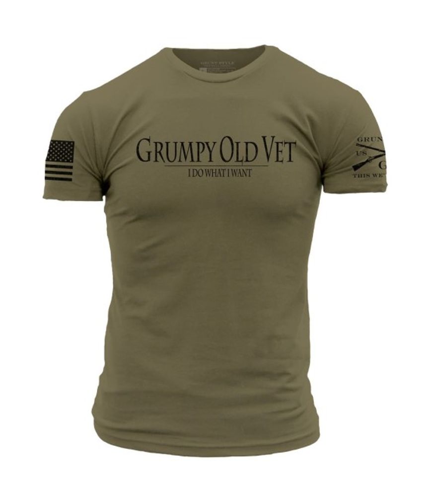 Grunt Style, Men's Green Grumpy Old Vet T-Shirt