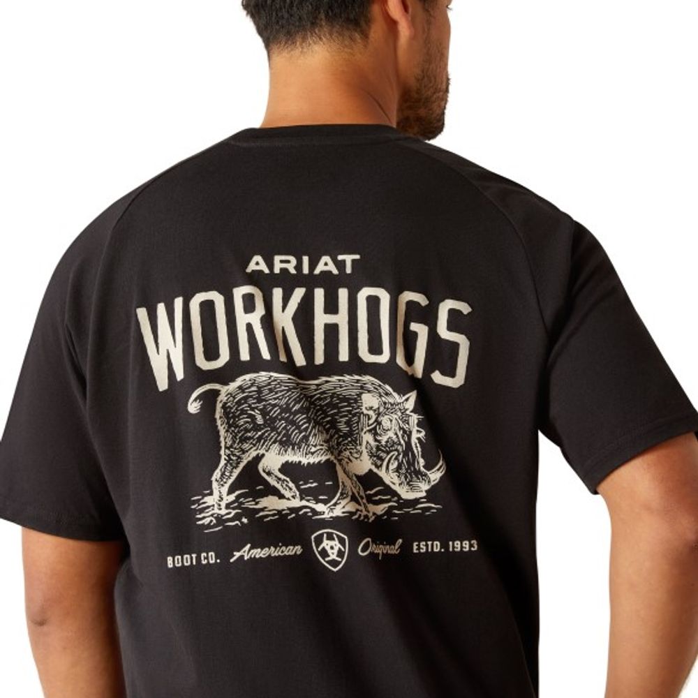 Ariat, Men's Black Rebar Cotton Strong Workhog T-Shirt
