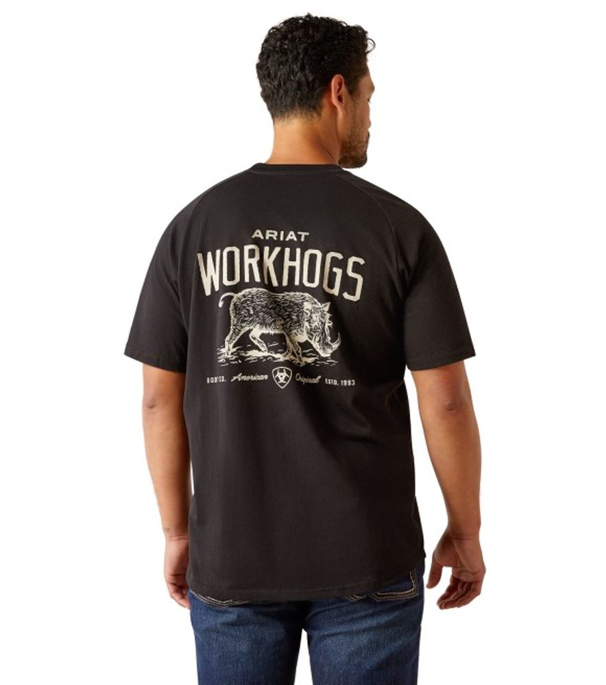 Ariat, Men's Black Rebar Cotton Strong Workhog T-Shirt