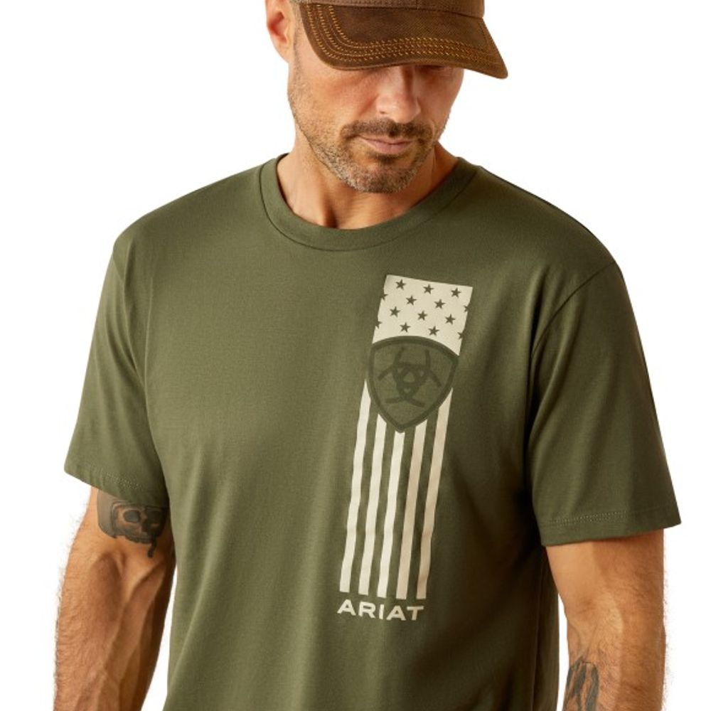 Ariat, Men's Surplus Green Patriot Stripe T-Shirt