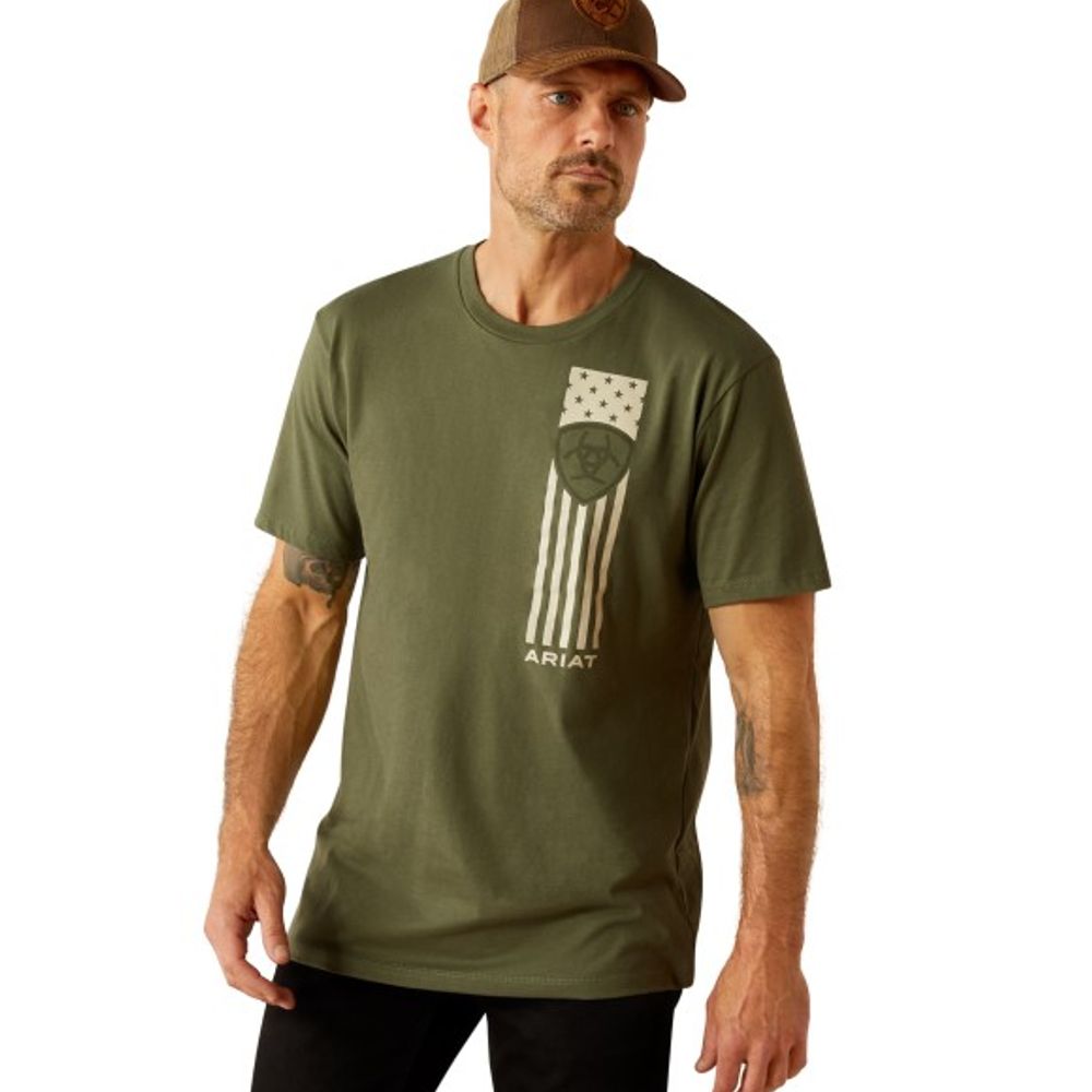 Ariat, Men's Surplus Green Patriot Stripe T-Shirt