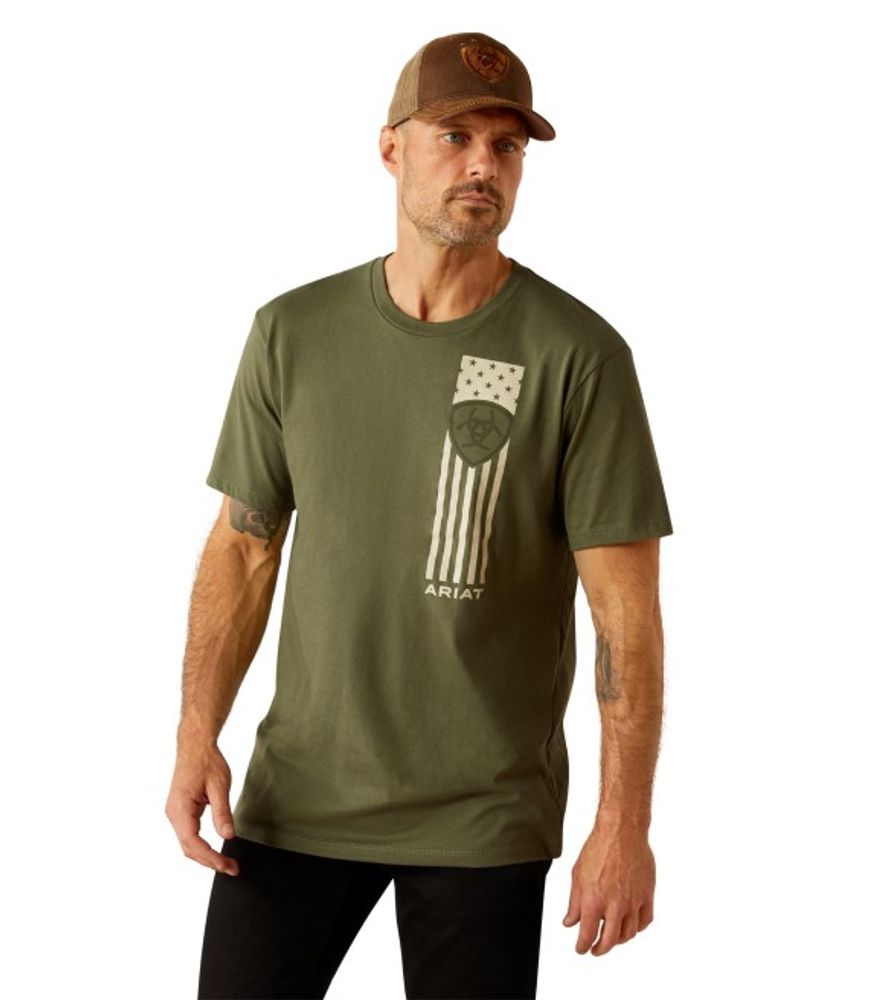 Ariat, Men's Surplus Green Patriot Stripe T-Shirt