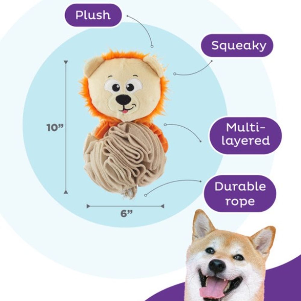 Outward Hound, Stuff N' Snuffle Interactive Lion Plush Dog Toy