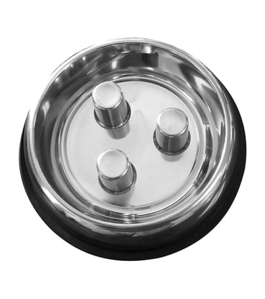 QT Dog, Brake-Fast Stainless Steel Non-Tip Bowl
