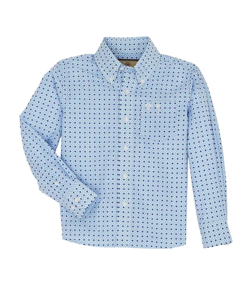 Wrangler, Boy's Classic Button Down Print Shirt
