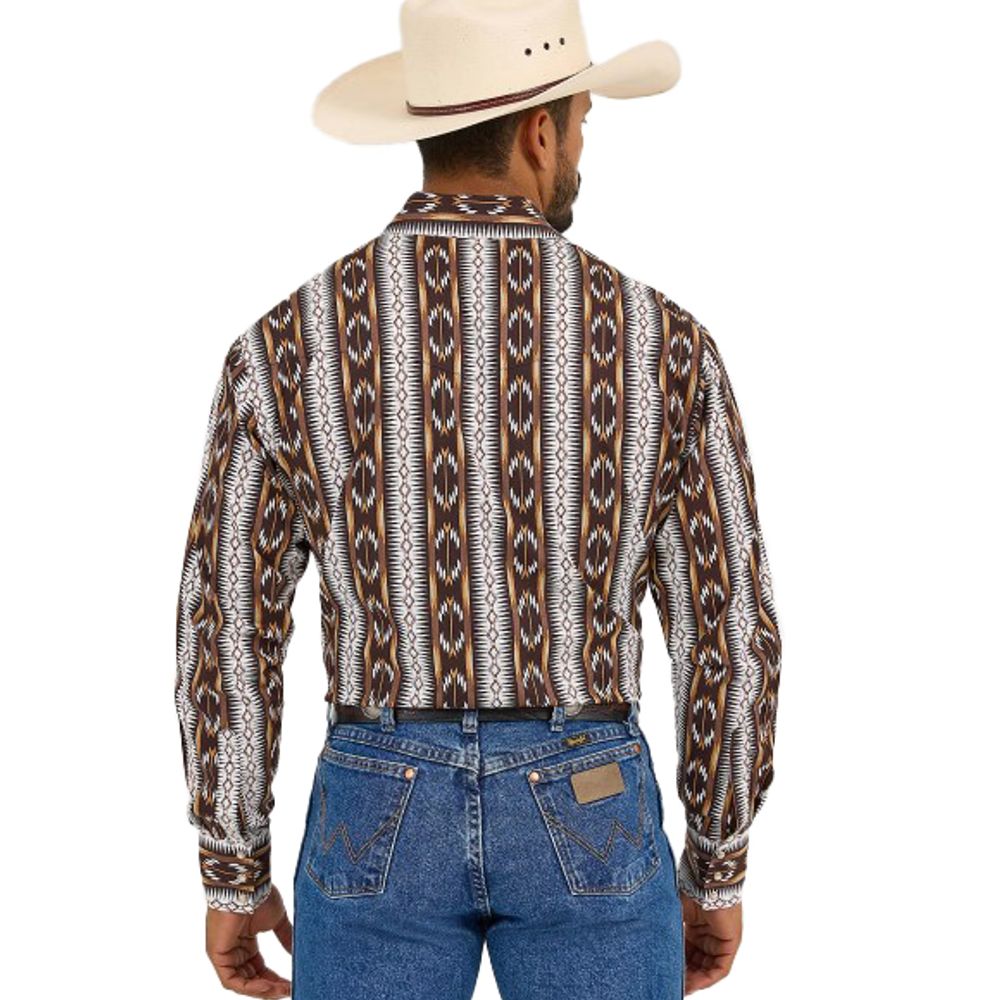 Wrangler, Men's Checotah Long Sleeve Western Snap Printed Shirt