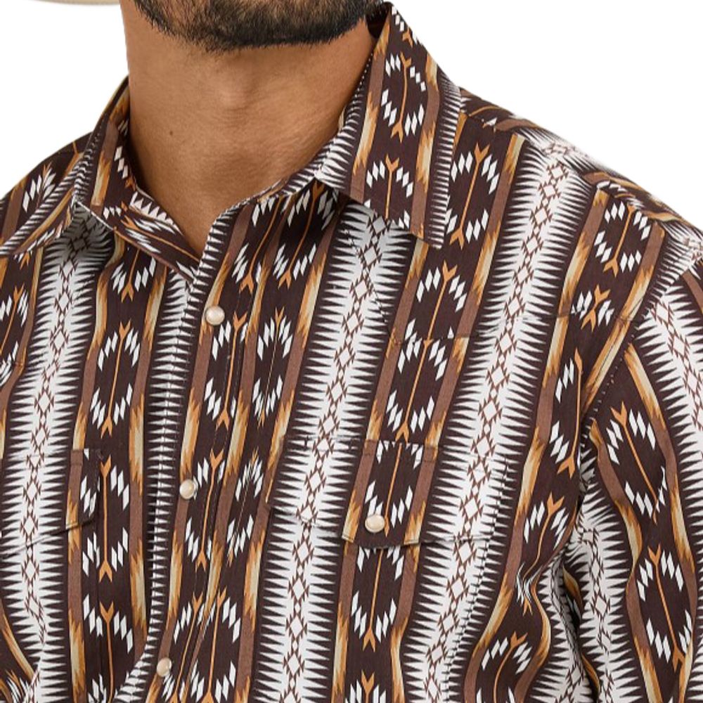 Wrangler, Men's Checotah Long Sleeve Western Snap Printed Shirt