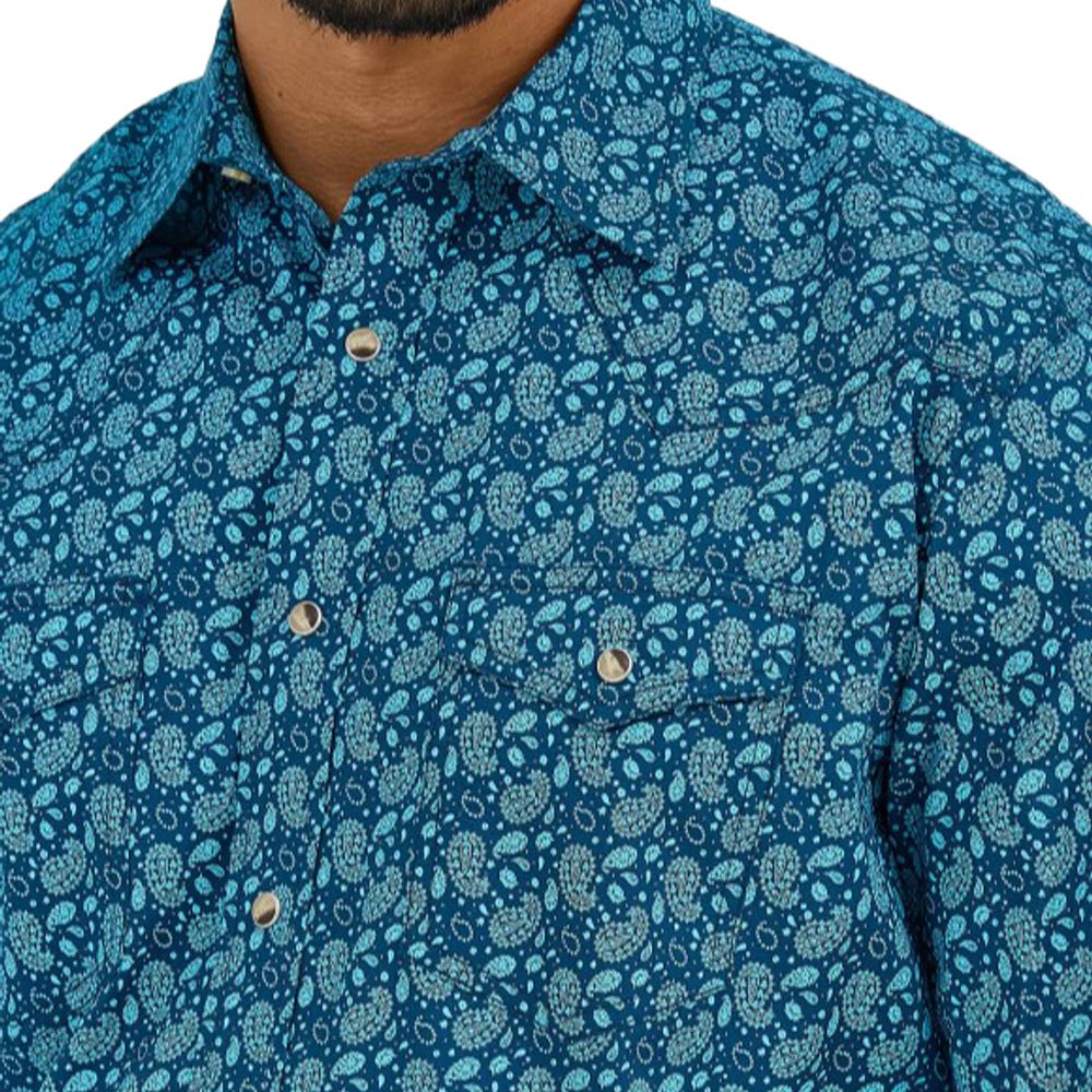 Wrangler, Men's 20X Competition Advanced Comfort Long Sleeve Two Pocket Western Snap Shirt